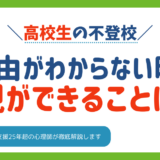 理由がわからない高校生の不登校｜進路不安への対応と選択肢を解説